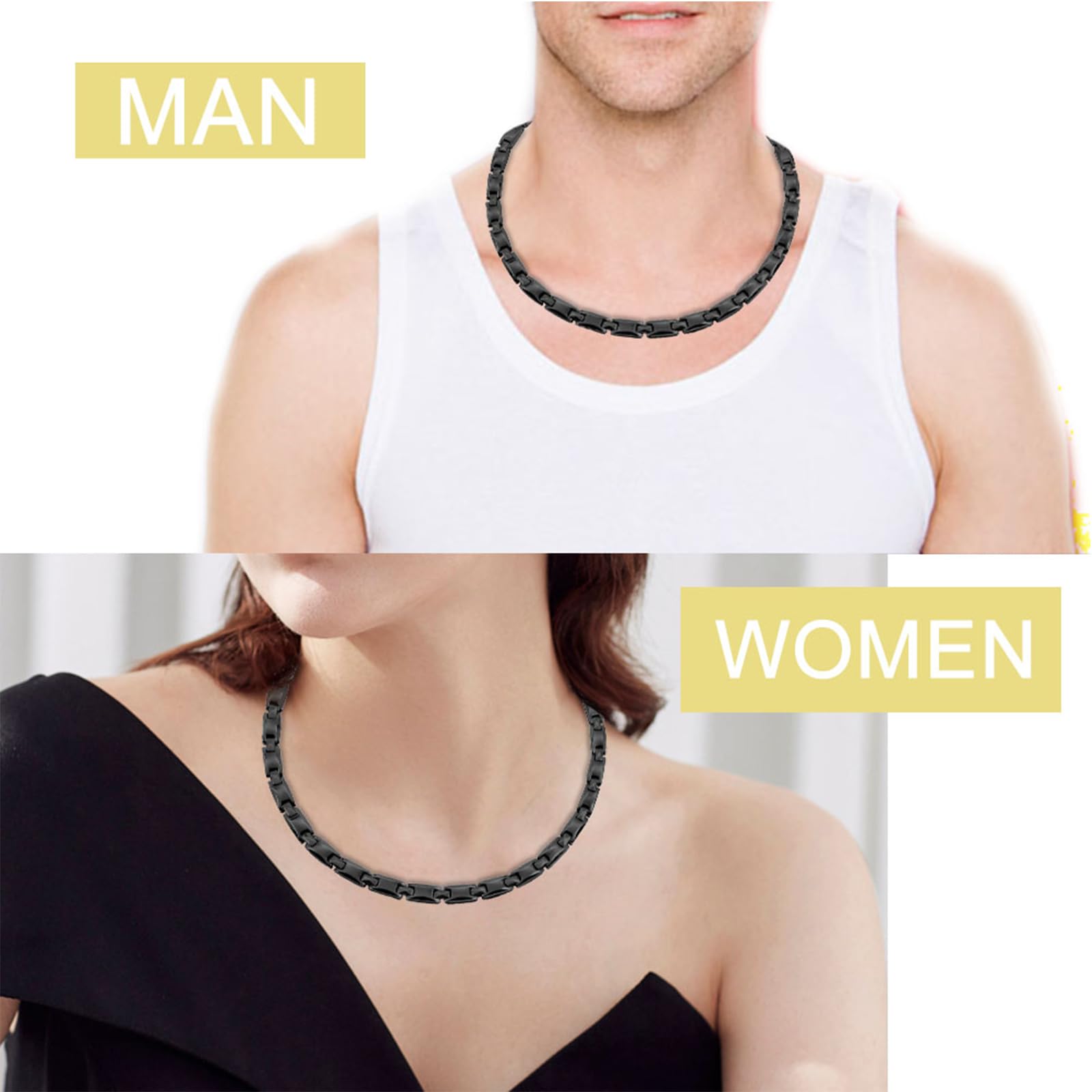 KYOSI collar negro para hombre y mujer, estilo clásico