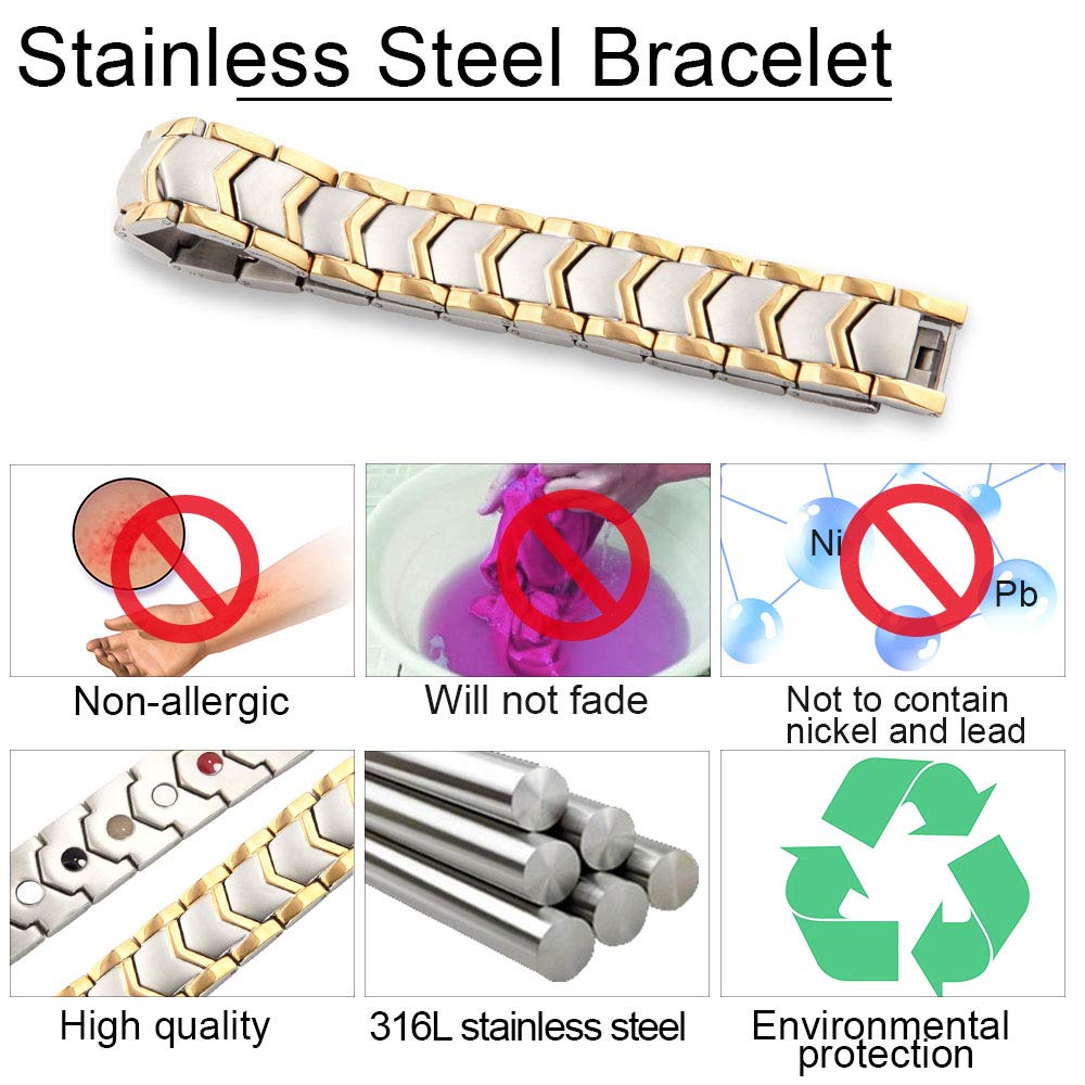 KYOSI diseño masculino clásico, pulsera magnética amplia para vestir cualquier ocasión.