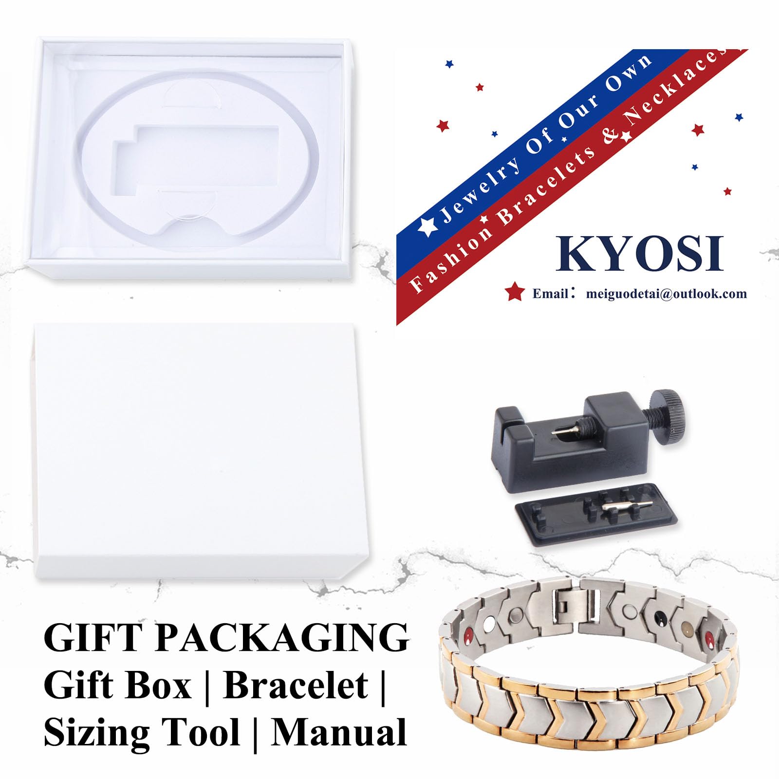 KYOSI pulsera magnética impermeable, resistente al sudor para uso diario.