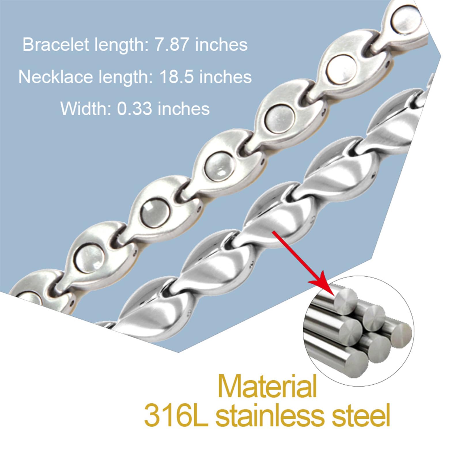 KYOSI Pulsera magnética de 20 cm, cómodo y resistente al agua.