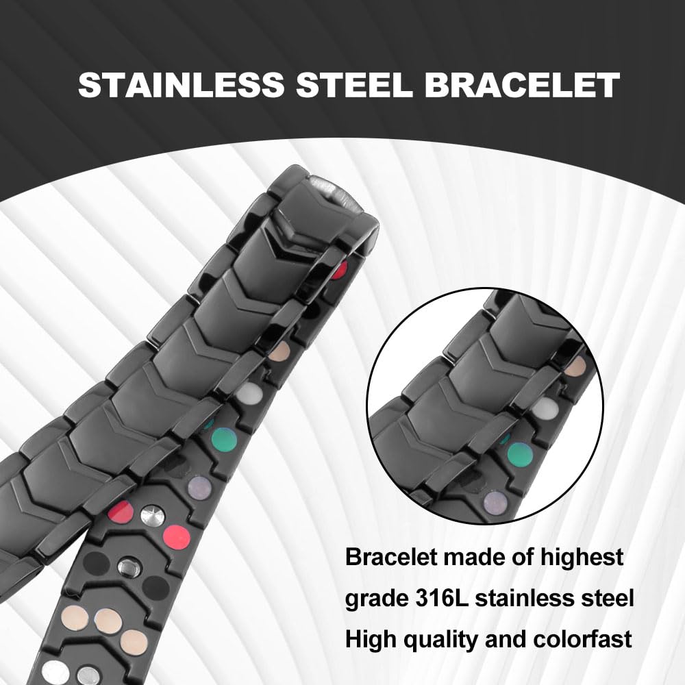 KYOSI pulsera magnética 3x - cierre y ajuste de acero inoxidable 316L.
