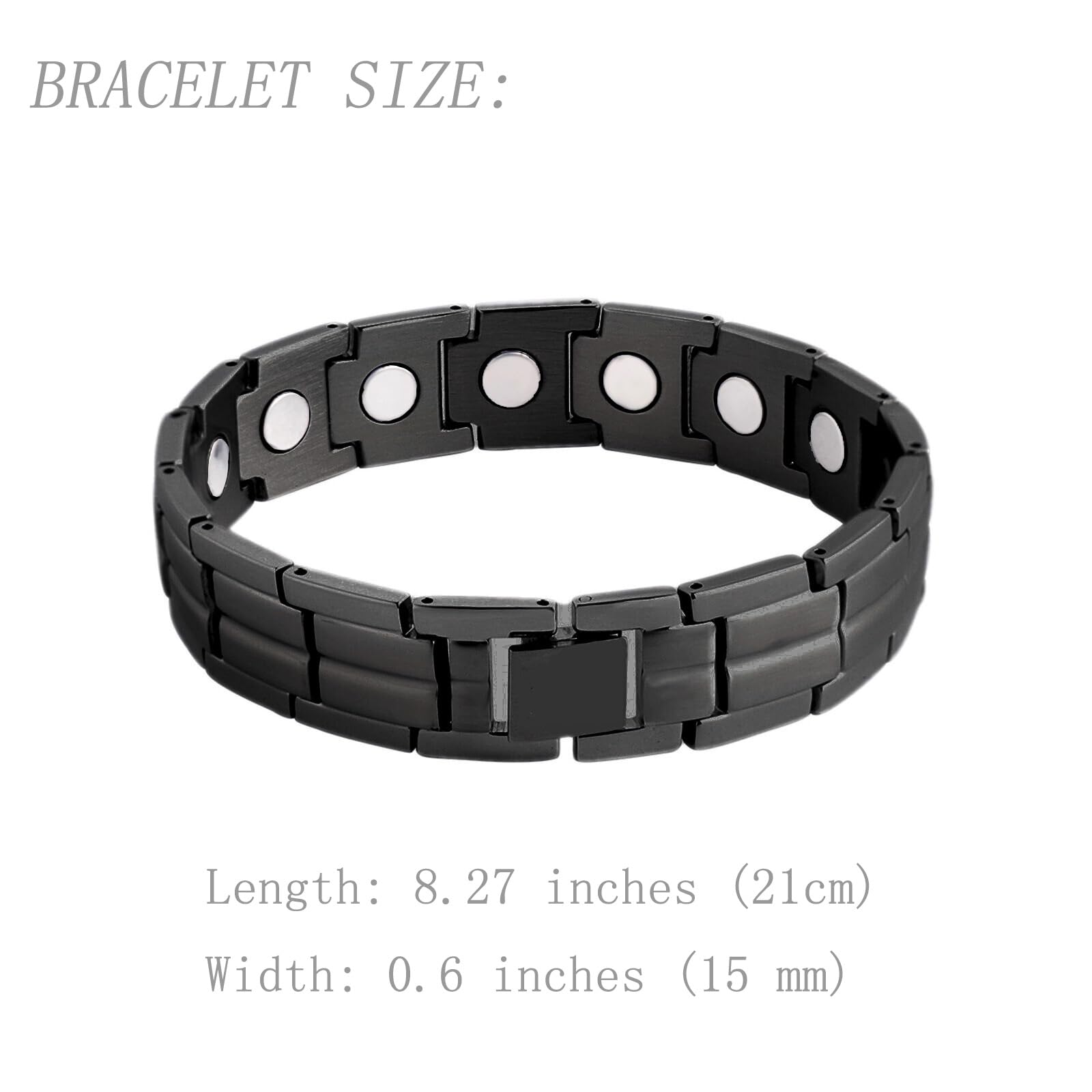 KYOSI pulsera magnética de titanio 4000 gauss, diseño robusto