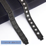 KYOSI pulsera magnética de titanio negra para hombre, estilo clásico