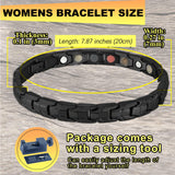 Detalle de cierre de la pulsera KYOSI titanio negro 20 cm, ajuste cómodo