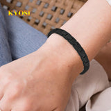KYOSI pulsera magnetica titanio negro 20 cm, regalo perfecto