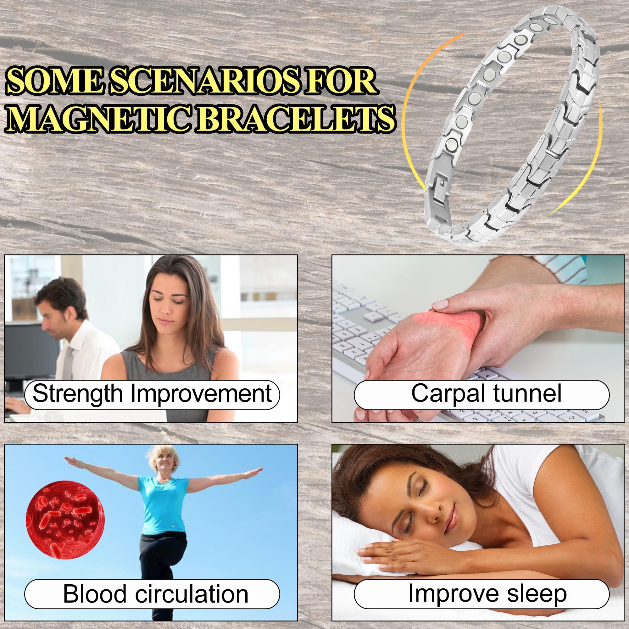 KYOSI mirada de pulsera titanio magnética para look diario.