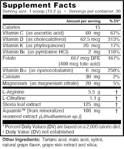 Envase con 30 porciones de L-ARGININE PRO para viaje.