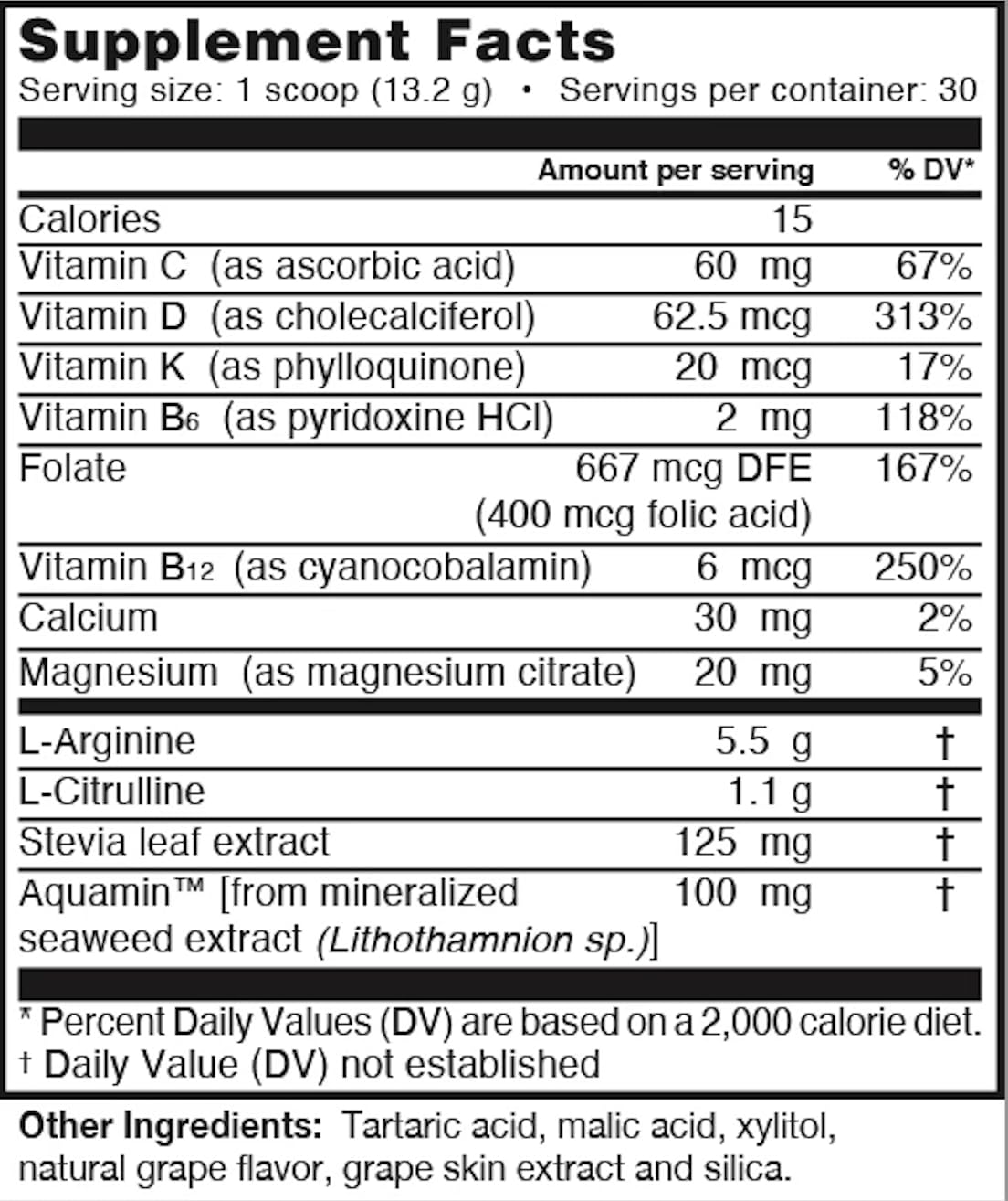 L-ARGININE PRO, vertido sabor uva-frambuesa, facilita hidratar durante entrenos intensos.