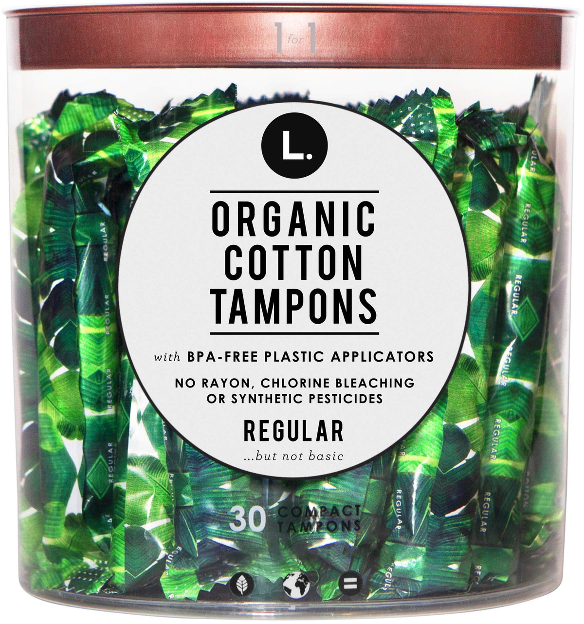 Tampón L. de algodón orgánico con absorción regular para uso diario cómodo