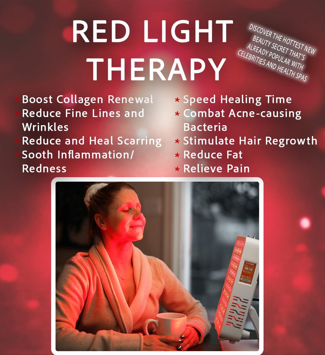 La Lumiere Therapy panel control-remoto: manejo sencillo para ajustes rápidos.