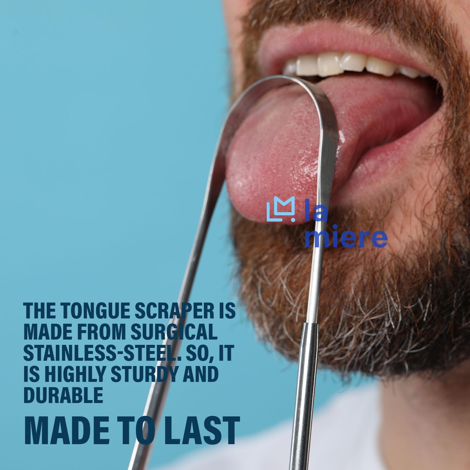 LA MIERE raspador de lengua, cómodo de lavar y mantener.