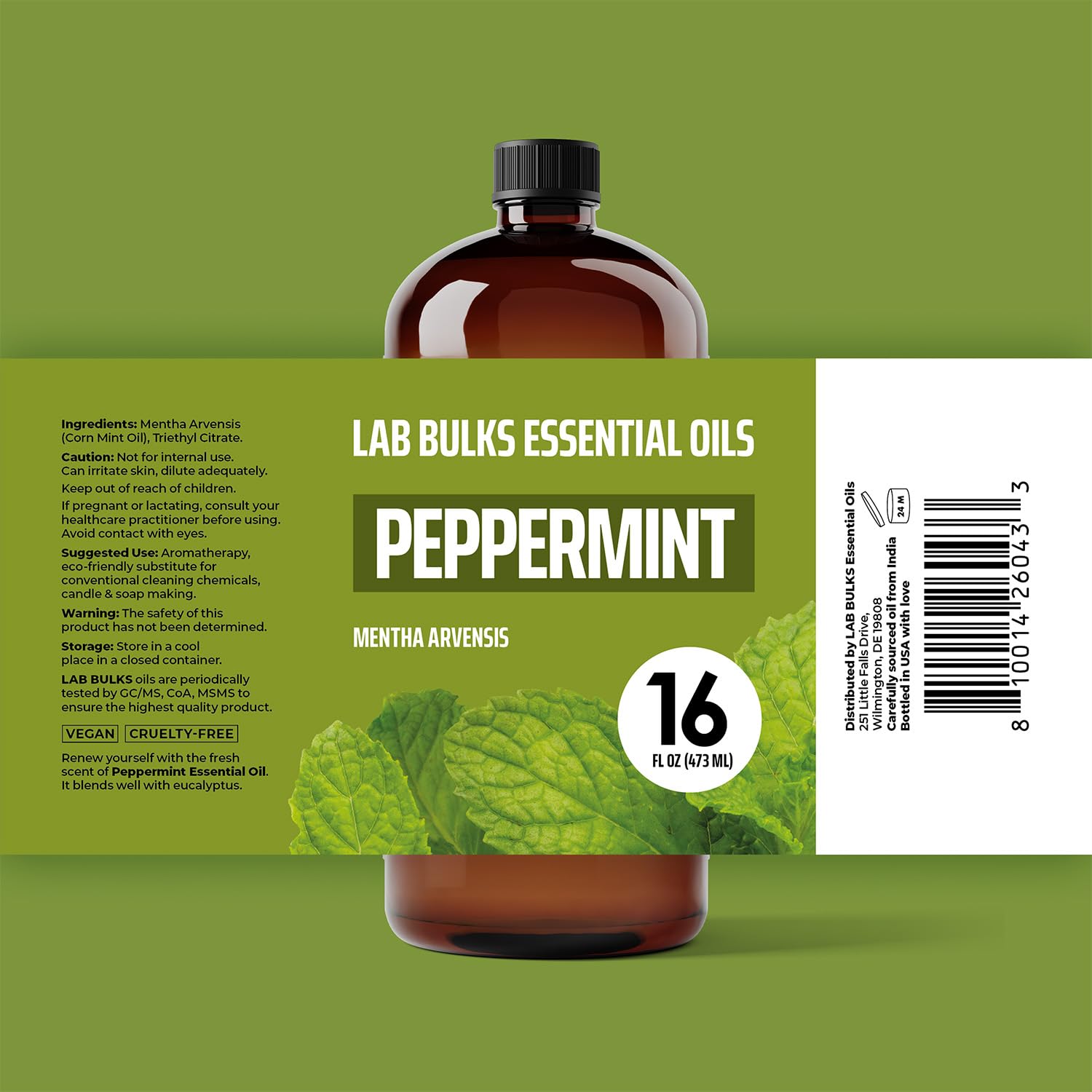 LAB BULKS Aceite de menta para limpieza natural del hogar