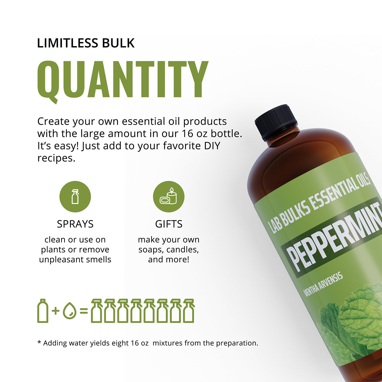 LAB BULKS Aceite de menta para difusores y bienestar diario