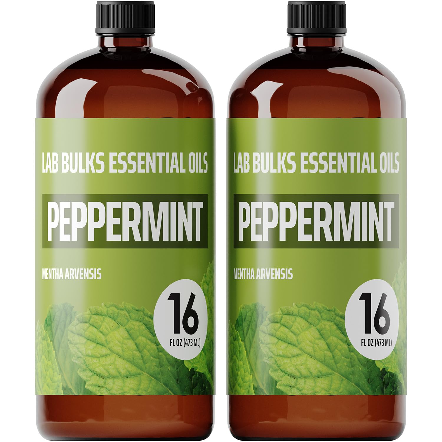 LAB BULKS ESSENTIAL OIL Aceite de menta, botella de 16 onzas para difusor y aroma fresco