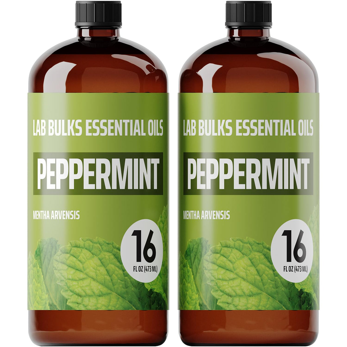 LAB BULKS ESSENTIAL OIL Aceite de menta, botella de 16 onzas para difusor y aroma fresco