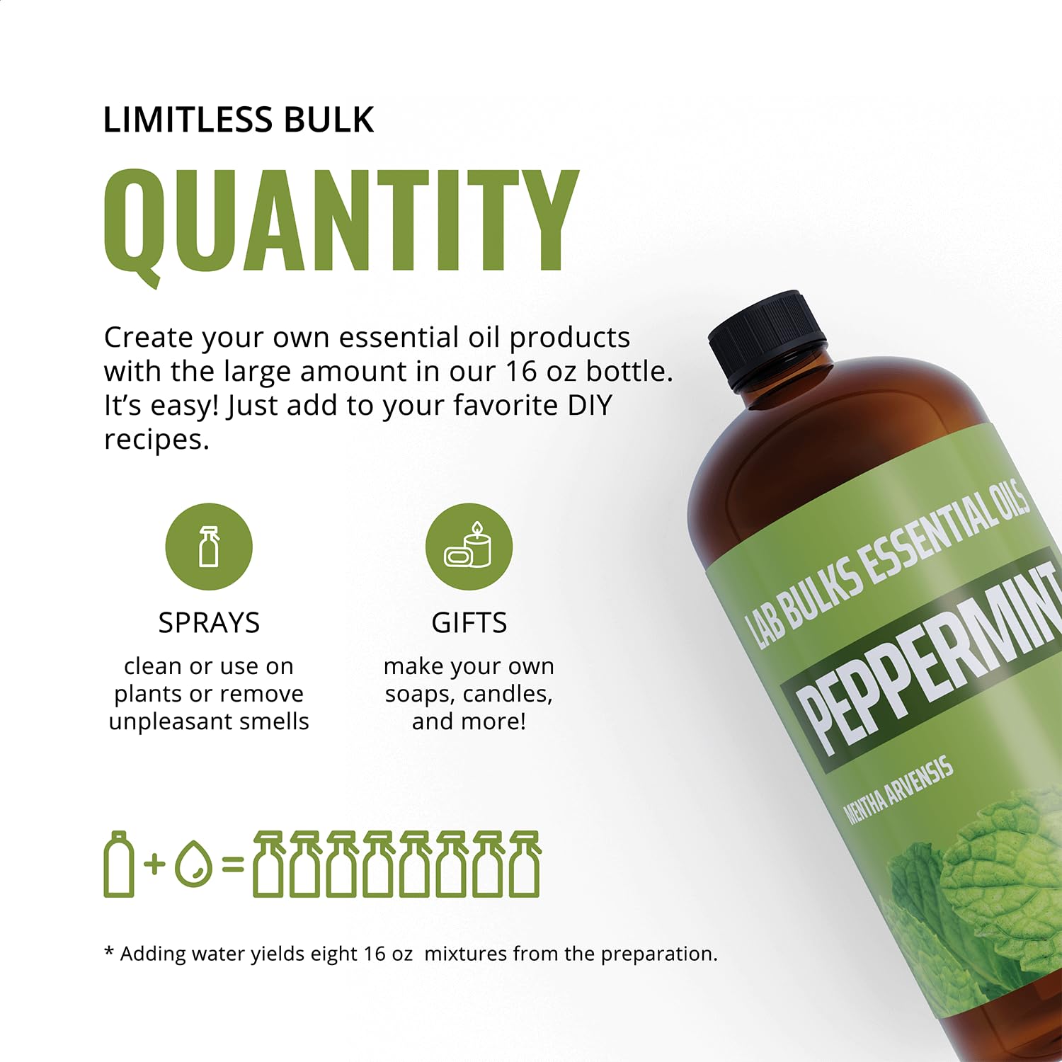 LAB BULKS ESSENTIAL OIL Sprays caseros con aceite de menta para limpieza suave