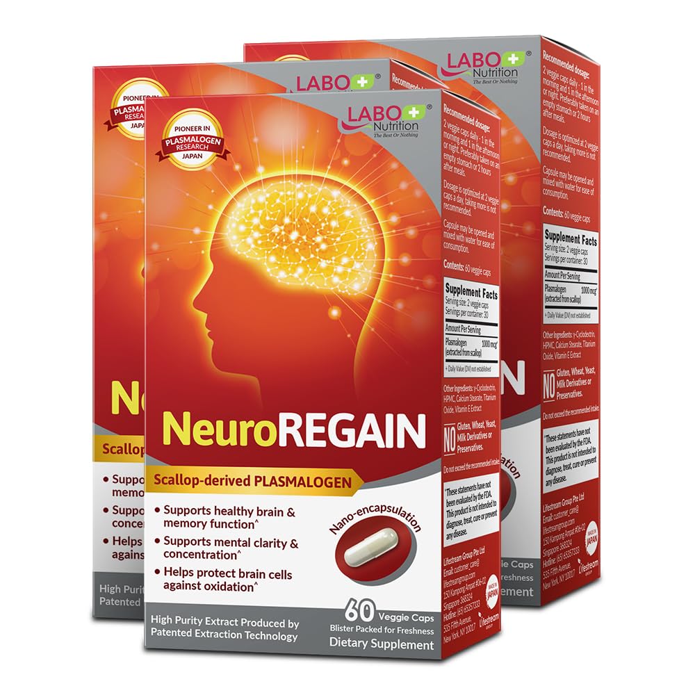 LABO Nutrition NeuroREGAIN botella con dosis para apoyar claridad mental diaria