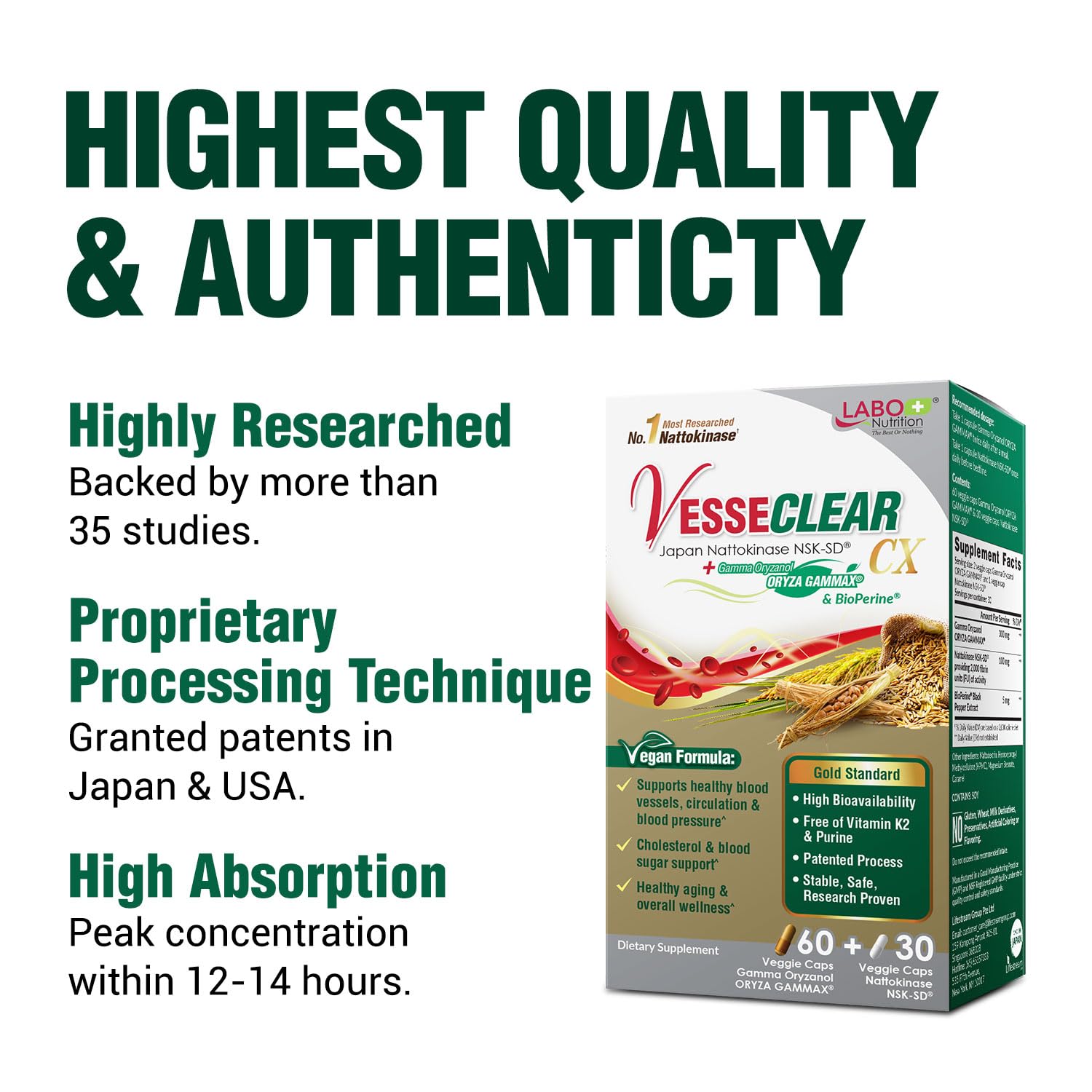 LABO Nutrition VesseCLEAR CX etiqueta: beneficios claros para compradores