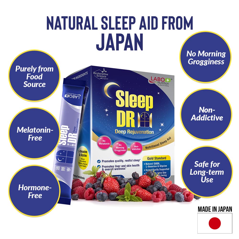 LABO Nutrition Sleep DR, uso nocturno recomendado, sueño profundo y revitalizante.