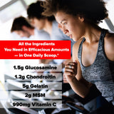 Labrada Elastijoint envase-abierto, facilita medir porciones y disfrutar el sabor fruta punch.