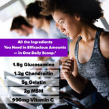 Labrada Elastijoint ingredientes clave glucosamina, condroitina y MSM.