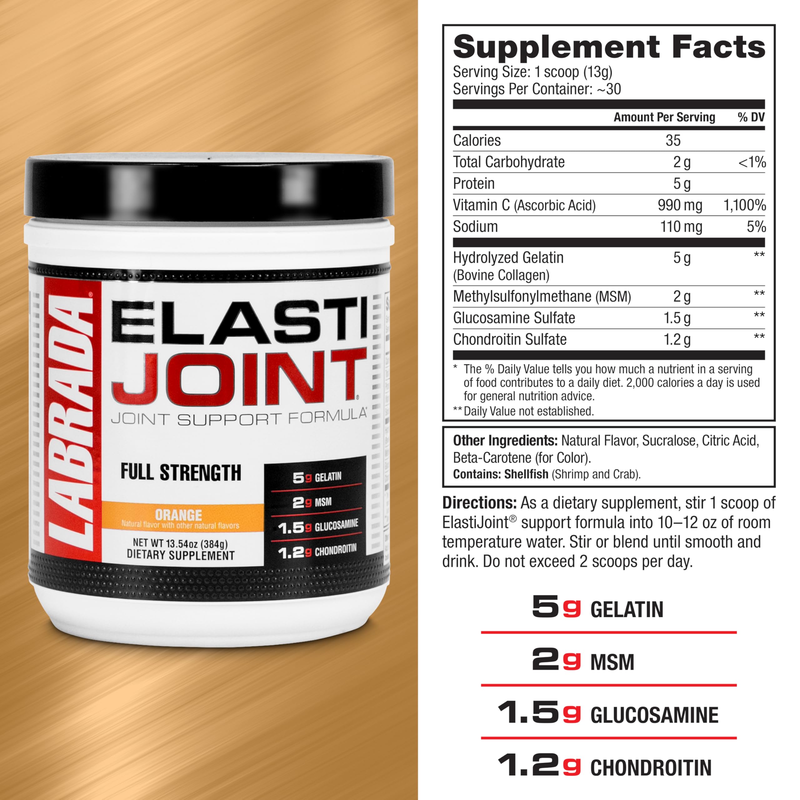 Labrada Elastijoint mano sosteniendo el frasco, uso diario potencial