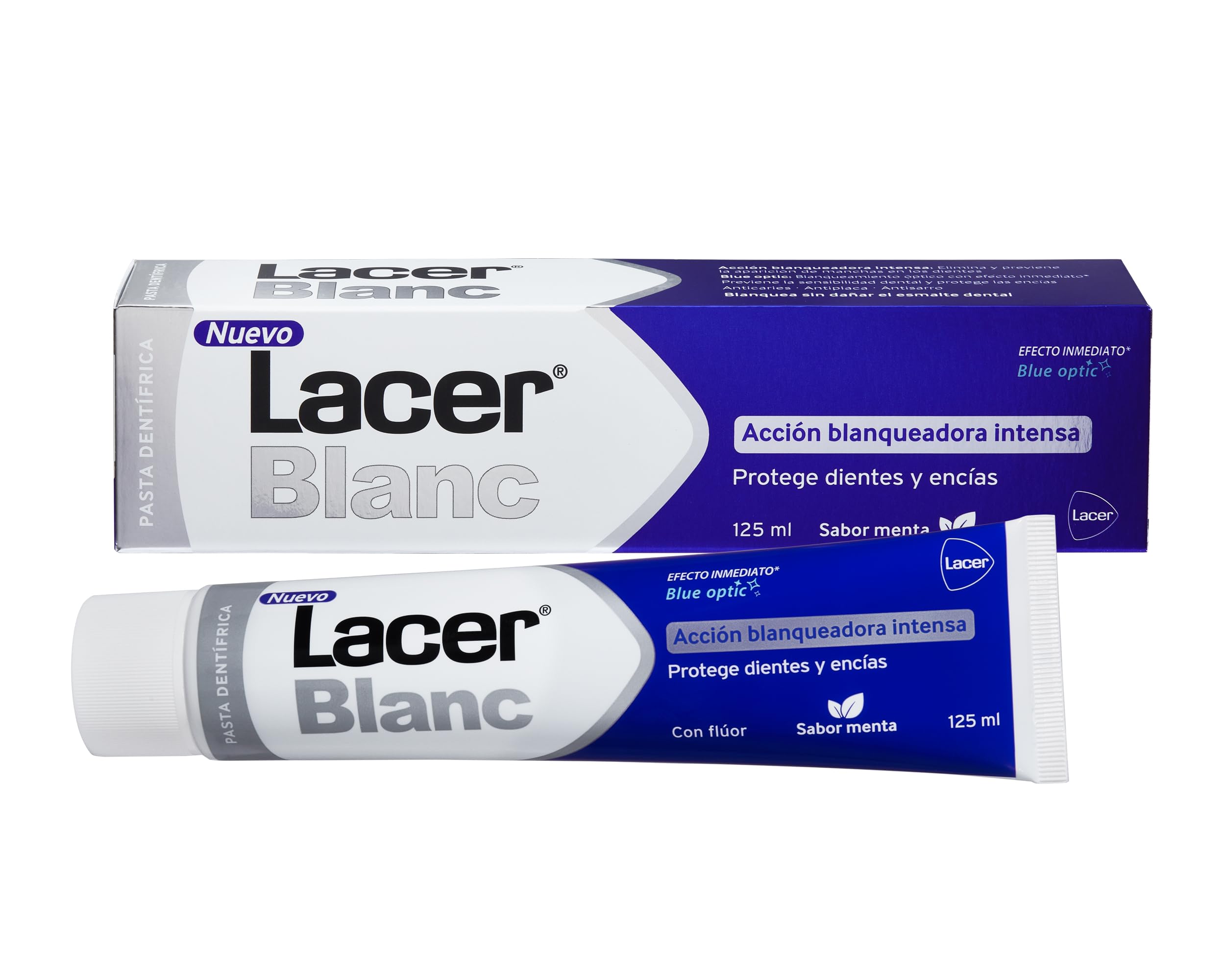 Empaque de Lacer Blanc Plus 125 ml con frescura duradera