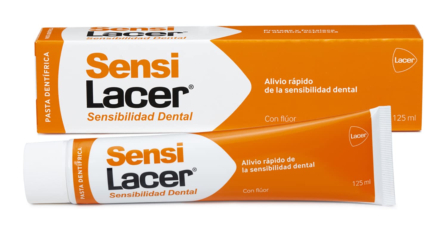Lacer Sensilacer Pasta 125 ml, frente del envase, cuidado diario suave.