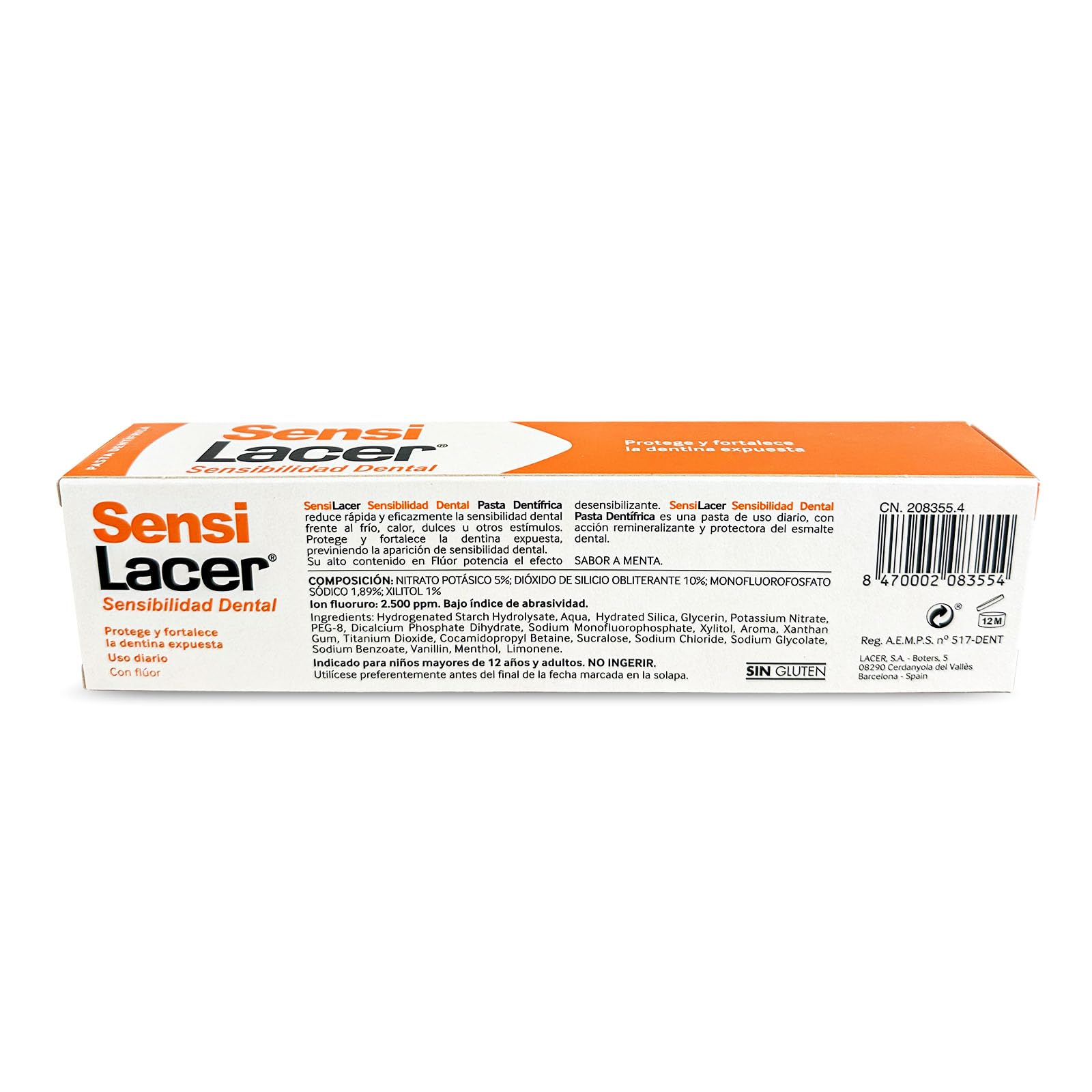 Lacer Sensilacer Pasta 125 ml, textura cremosa que facilita la aplicación diaria.