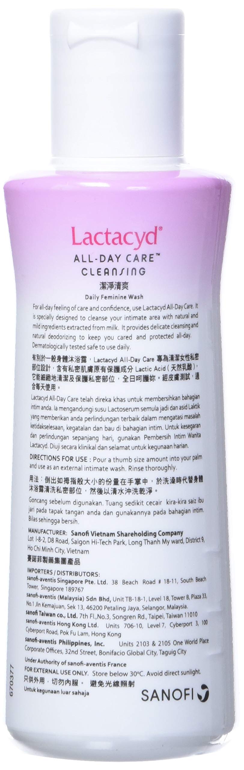 Lactacyd, etiqueta brillante, aroma suave para sensación fresca