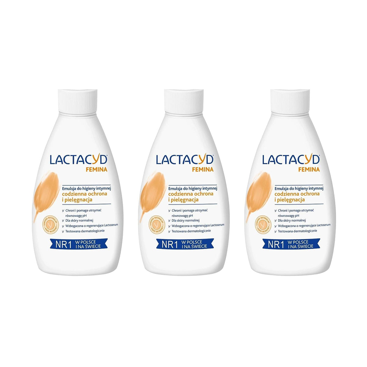 Lactacyd Femina lavado diario en botella, higiene íntima suave y refrescante.