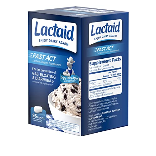 Enzima lactasa 9000 U en Lactaid Fast Act.