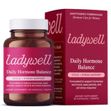 Ladywell Balance cápsulas en botella para apoyo hormonal diario.