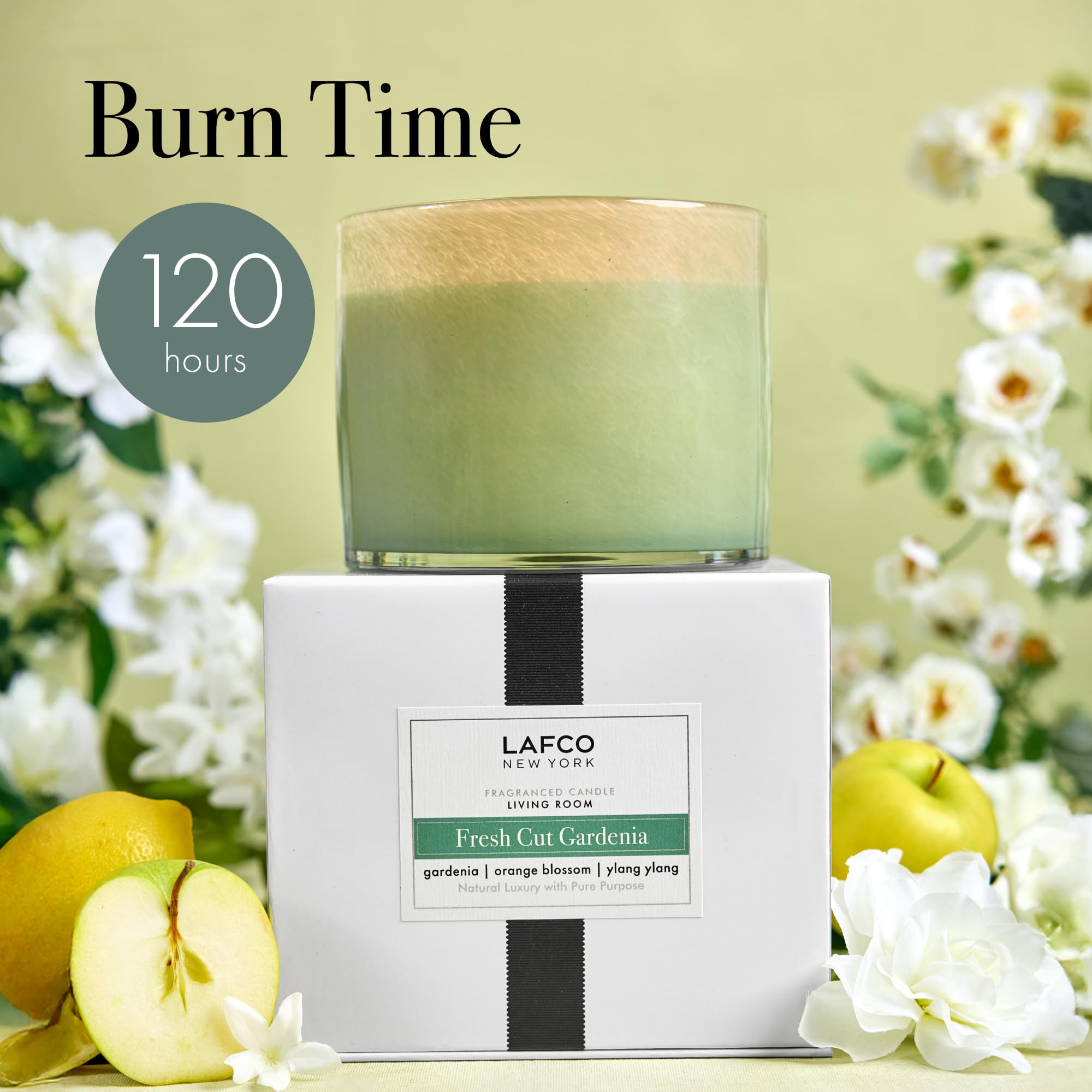Llama suave de vela Gardenia de LAFCO New York, aroma envolvente para relajarte