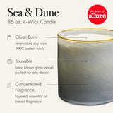 Escena aromática con vela Mar y Duna de LAFCO New York para lectura