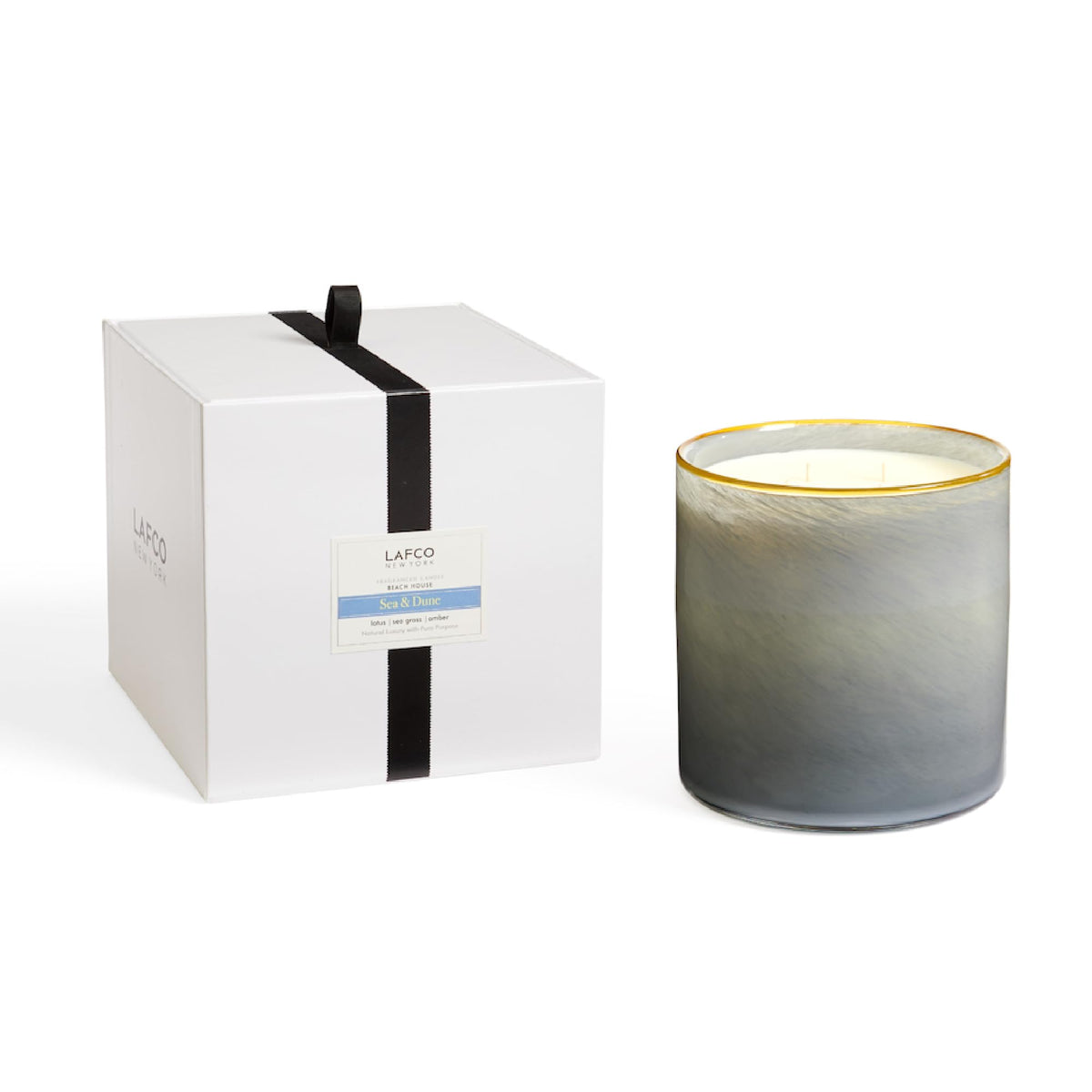 LAFCO New York Luxe 4-Wick Mar y Duna en vaso de cristal, vela duradera para el salón