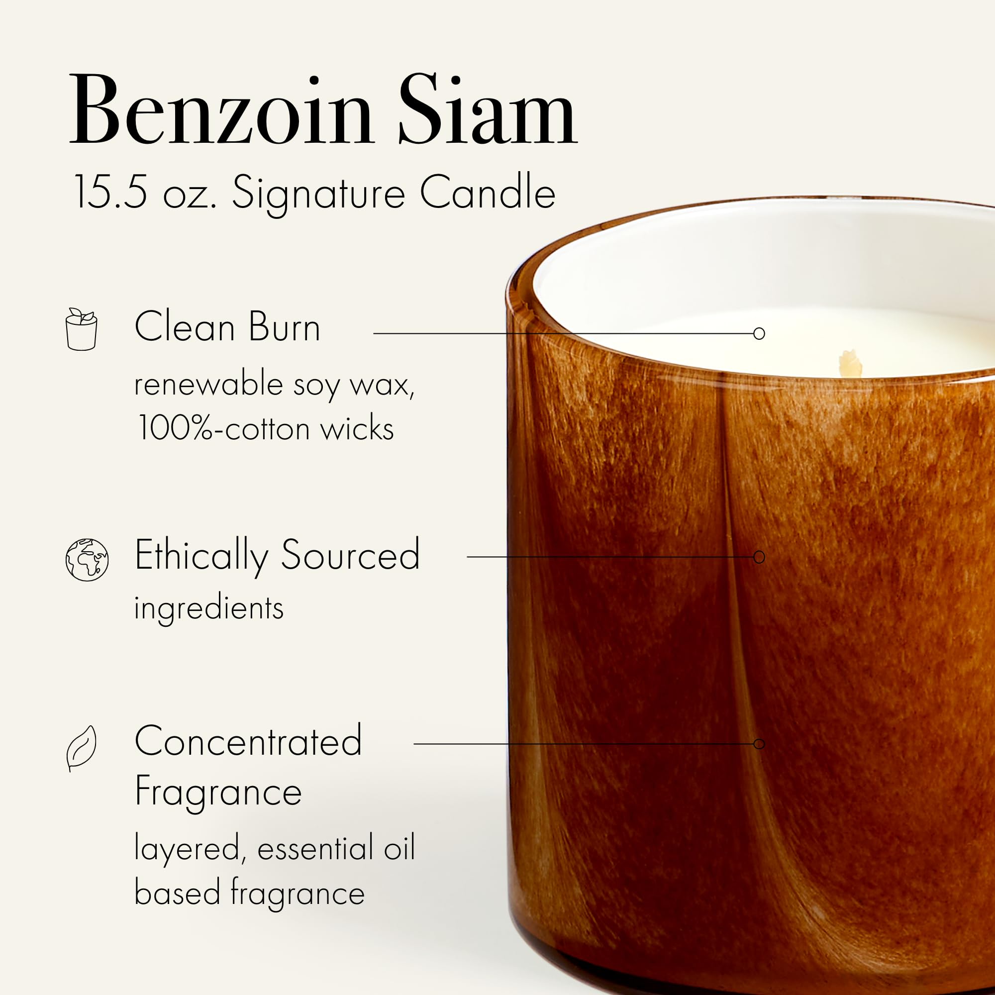 LAFCO New York Signature Benzoin Siam vela aroma vainilla suave para relajación.