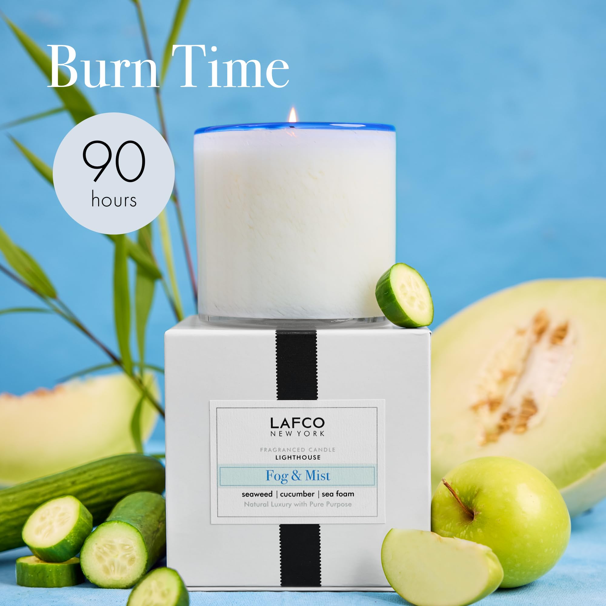 LAFCO New York Signature Candle Fog & Mist ofrece combustión lenta y limpia.