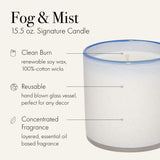 LAFCO New York Signature Candle Fog & Mist revela notas marinas para ambiente fresco.