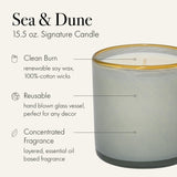 LAFCO New York Signature Candle Sea & Dune, aroma mar y duna, perfecta para reuniones.