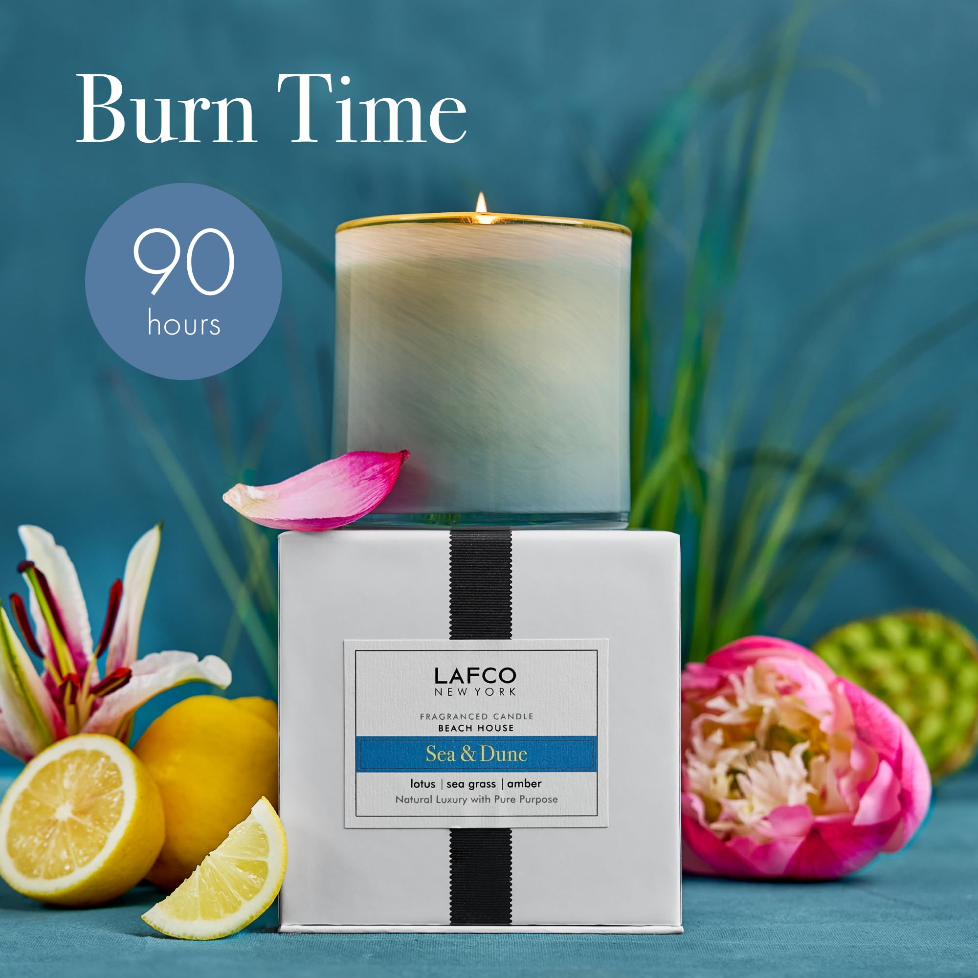 LAFCO New York Signature Candle Sea & Dune, vela en vidrio soplado, cera de soja.