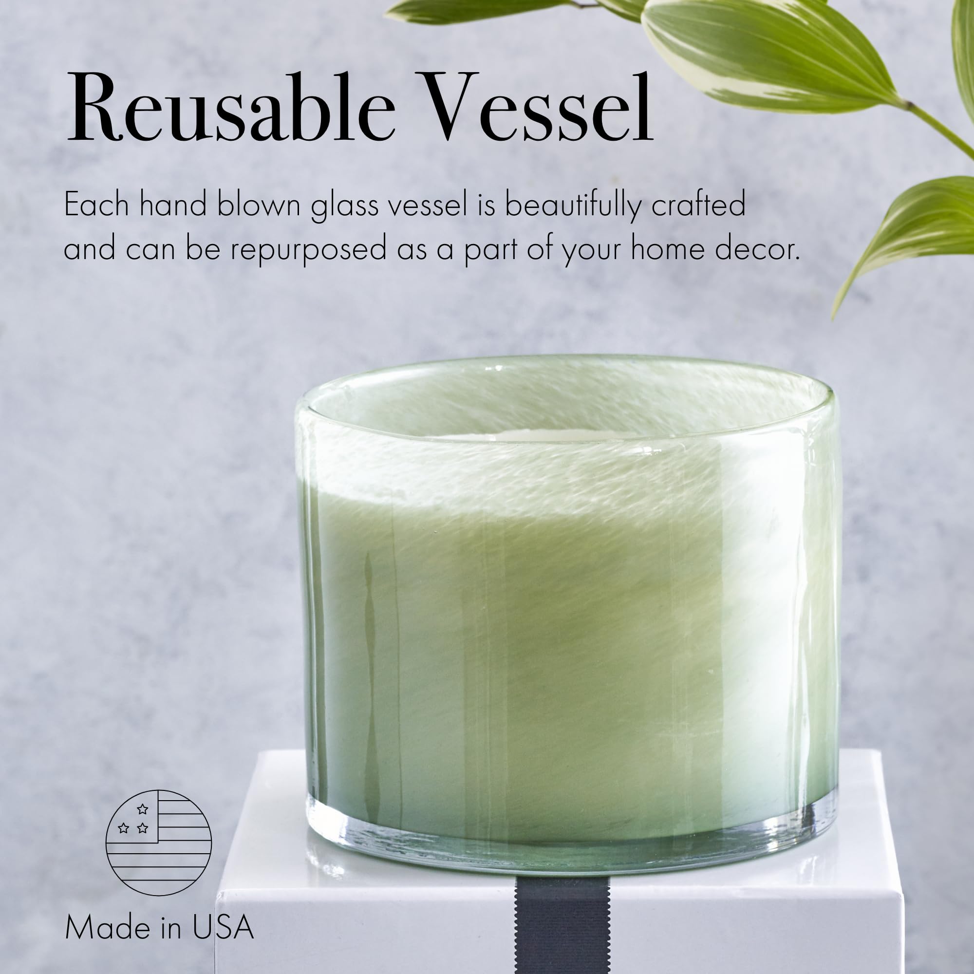 Vaso de cristal reutilizable de LAFCO New York tras terminar la vela