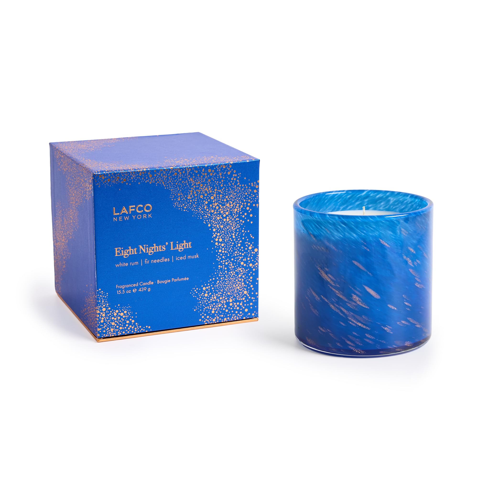 Vela Lafco New York con encendido navideño para ambiente cálido.