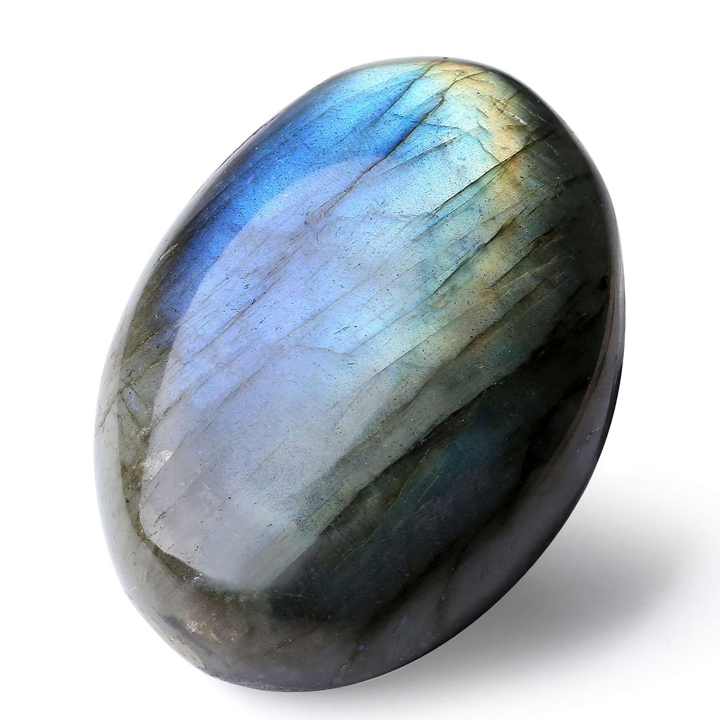 LAIDANLA Labradorita: piedra palma grande para relajación y concentración durante la meditación.