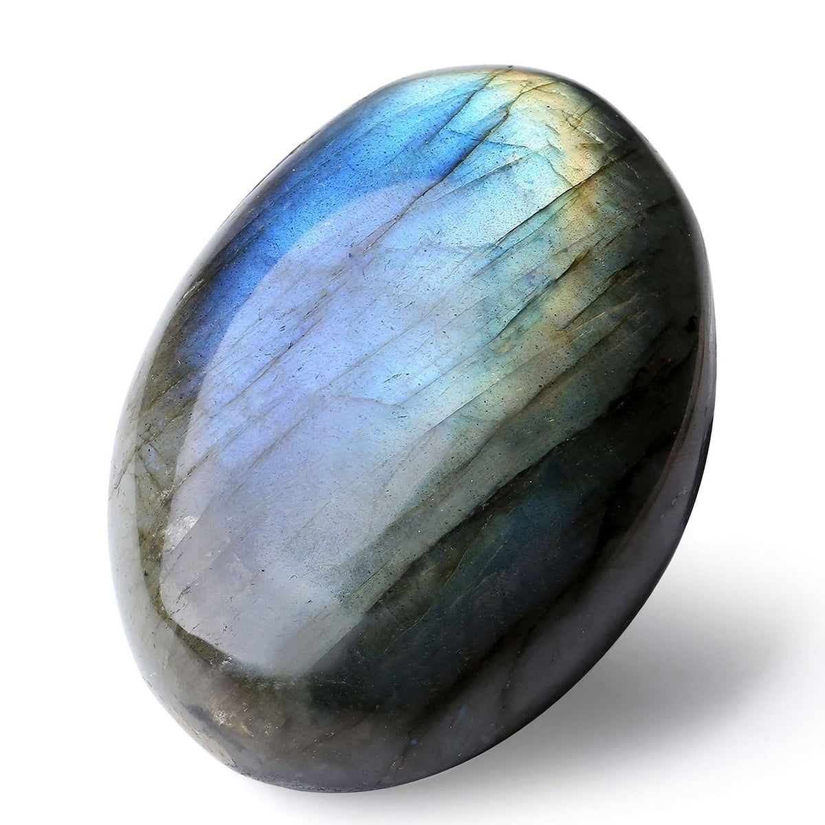 LAIDANLA Labradorita: piedra palma grande para relajación y concentración durante la meditación.