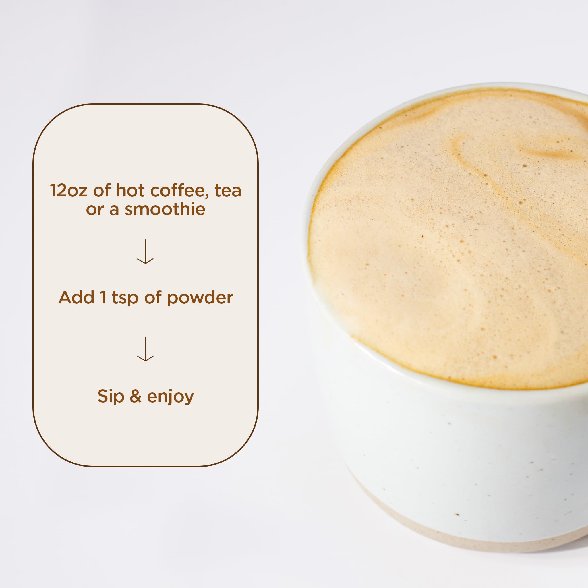 Laird Superfood: bebida de café preparada con la mezcla para energía diaria.