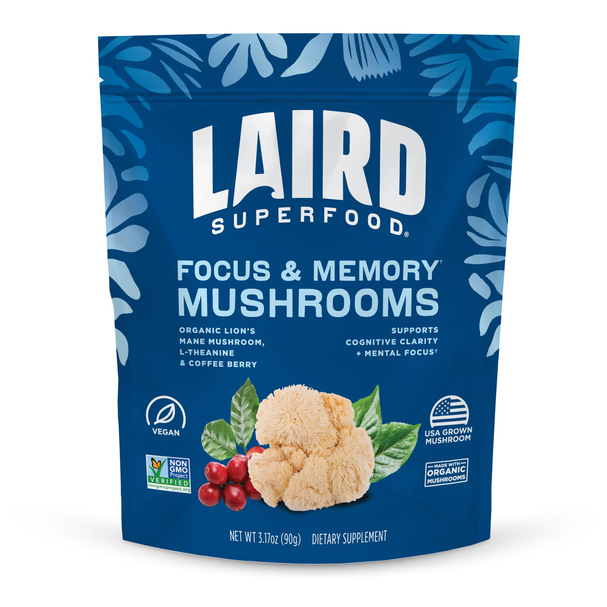 Laird Superfood mezcla foco memoria melena de león en polvo mejora concentración
