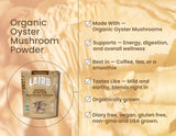 Laird Superfood polvo seta ostra preparado en batido o sopa con sabor suave