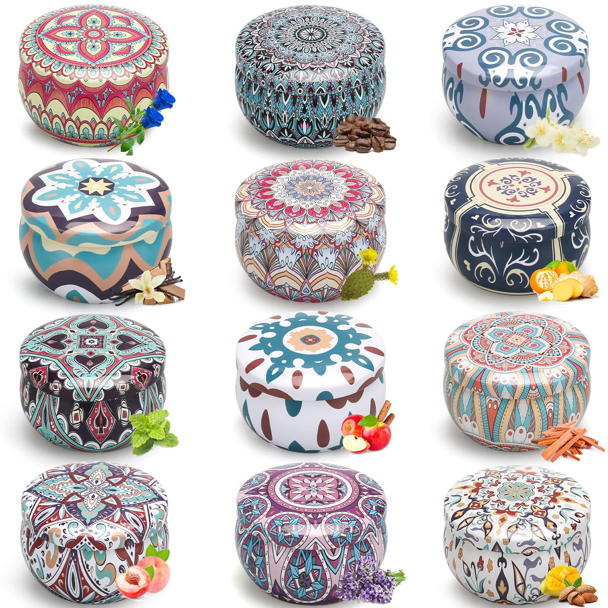 Conjunto LAJDL de velas perfumadas en 12 unidades para ambientar y relajar