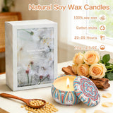 Velas LAJDL de soja en lata decorativa para un comedor acogedor